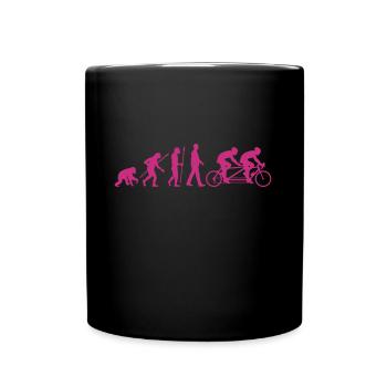 Evolution Tandem Radfahrer - Tasse einfarbig - Schwarz - Vorne