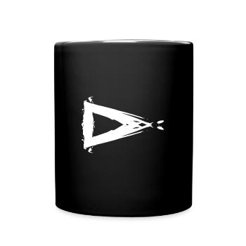 Triangle design brush shape math white - Full Colour Mug - black - Front