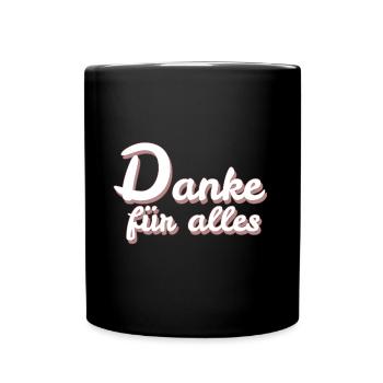 kleines Dankeschön - Tasse einfarbig - Schwarz - Vorne