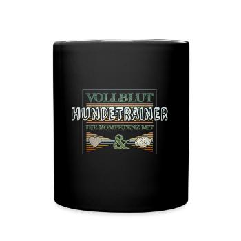 Hundetrainer - Tasse einfarbig - Schwarz - Vorne