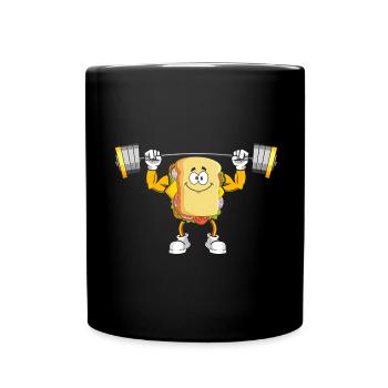 Bodybuilding Sandwich Fitness Workout Gym - Full Colour Mug - black - Front