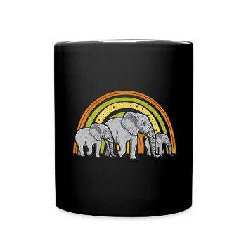 Elefantenliebhaber Wildtiere Tier-Safari Zootierpf - Tasse einfarbig - Schwarz - Vorne