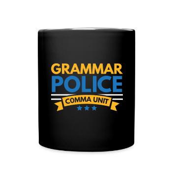 Grammar Police Comma Unit English Teacher Sc - Full Colour Mug - black - Front