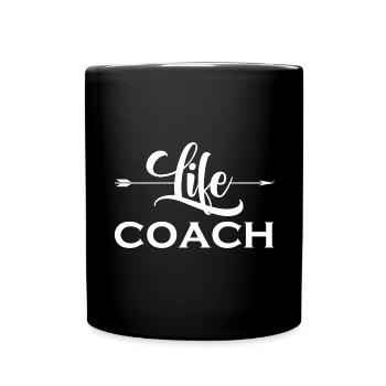 Life Coach Mentor Trainer Mindset Influencer Blog - Full Colour Mug - black - Front
