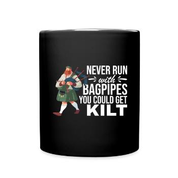 Schottland Fans Tradition Kilt Schottenrock - Tasse einfarbig - Schwarz - Vorne
