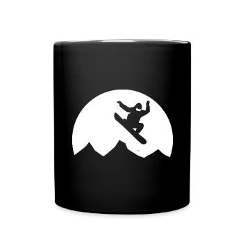 Moon - Snowboarding - (3) - Full Colour Mug - black - Front
