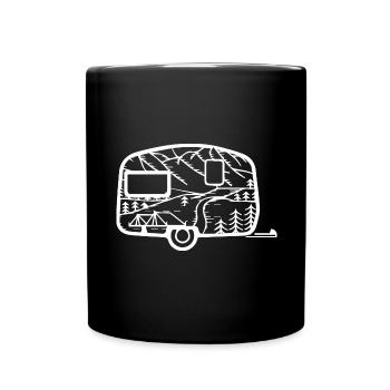 Montagne - Caravane - (4) - Mug uni - noir - Devant