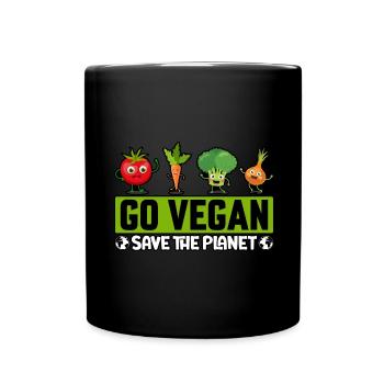 Devenez végétalien, sauvez la planète - Mug uni - noir - Devant