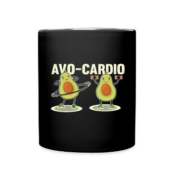 Avo-Cardio Funny Clothes - Full Colour Mug - black - Front