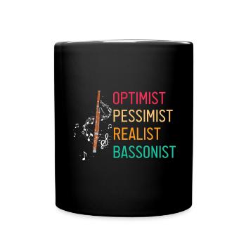 Basson pour basson anches et bassoniste - Mug uni - noir - Devant