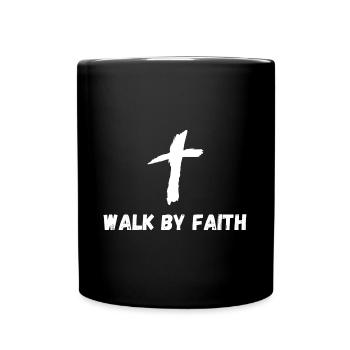 Marcher par la foi Foi chrétienne Don - Mug uni - noir - Devant