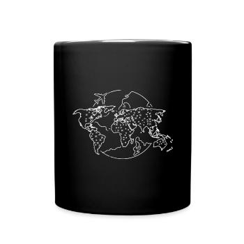 Globe Map Gift International World Map - Full Colour Mug - black - Front
