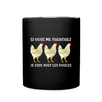 Cadeau agriculteur éleveur de poules - Mug uni - noir - Devant