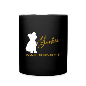 Yorkshire Terrier Yorkie was sonst Silhouette - Tasse einfarbig - Schwarz - Vorne