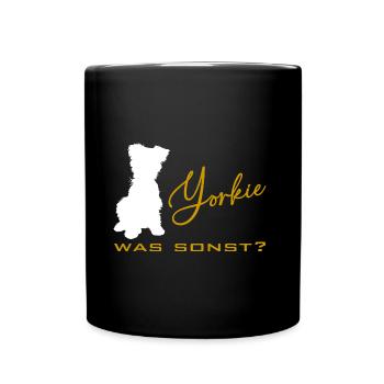 Yorkshire Terrier Yorkie was sonst Silhouette - Tasse einfarbig - Schwarz - Vorne
