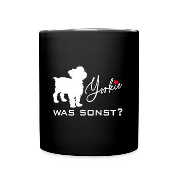 Yorkshire Terrier Yorkie was sonst Silhouette - Tasse einfarbig - Schwarz - Vorne