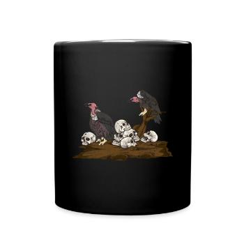 Skull Birds of Prey Bird of Prey Gift Vulture - Full Colour Mug - black - Front