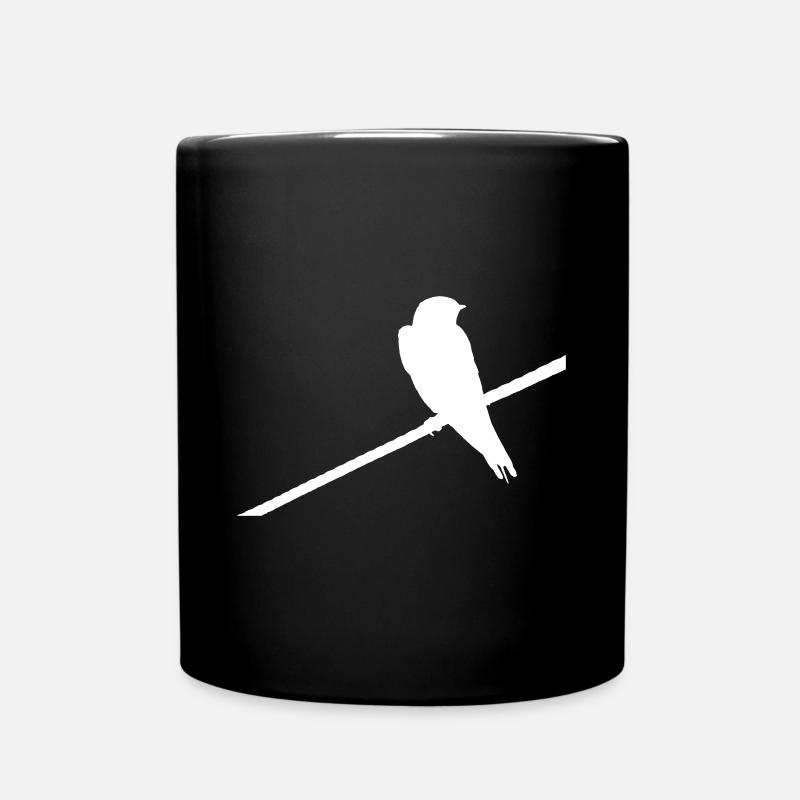 Swallow on wire egg Vector - Full Colour Mug - black