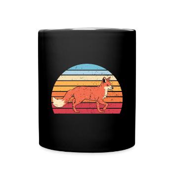 Renard rétro - Mug uni - noir - Devant