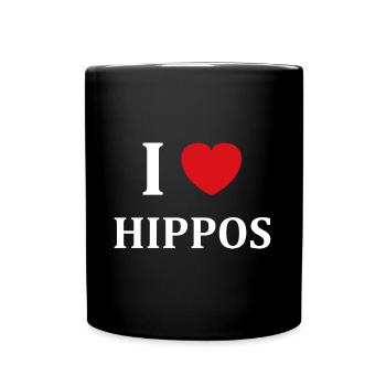 amour petit hippopotame - Mug uni - noir - Devant