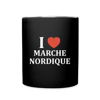 Randonné humour marche nordique - Mug uni - noir - Devant