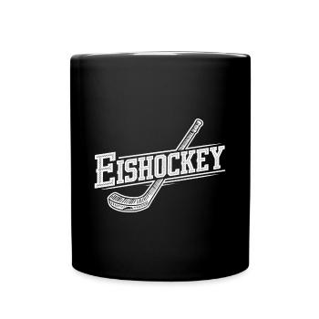 Eishockey Fan Ausrüstung Geschenkidee Spiel - Tasse einfarbig - Schwarz - Vorne