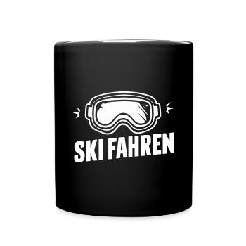 Ski-Brille Winter Sport Gadget Geschenk Piste - Tasse einfarbig - Schwarz - Vorne