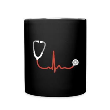 STÉTHOSCOPE MÉDECIN HÔPITAL - Mug uni - noir - Devant