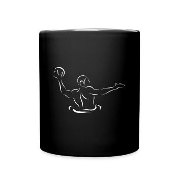 Water polo player white silhouette - Full Colour Mug - black - Front