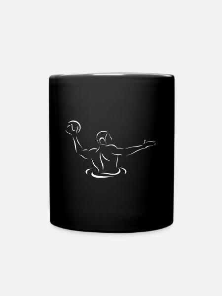 Water polo player white silhouette - Full Colour Mug - black