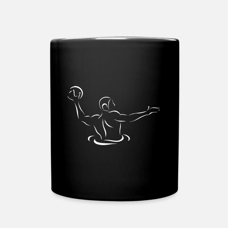 Silhouette de joueur de water-polo blanc - Mug uni - noir