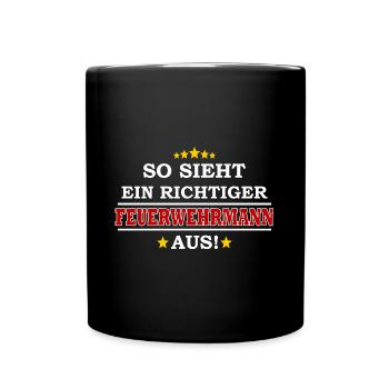 Pompier tenue drôle de pompier - Mug uni - noir - Devant