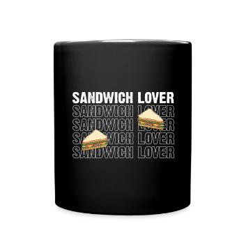 Sandwich Cheese Love Food Fast Food - Full Colour Mug - black - Front