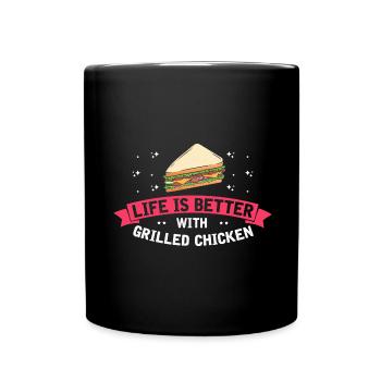 Nourriture Love Sandwich Baguette Fromage - Mug uni - noir - Devant
