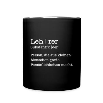 Lehrer Geschenk Student Schule - Tasse einfarbig - Schwarz - Vorne