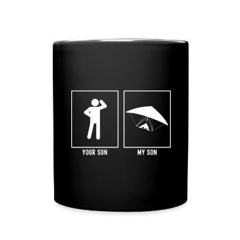 Votre Fils - Mon Fils - Vue Frontale Planant V - Mug uni - noir - Devant