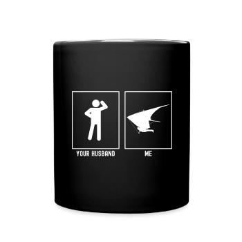Ton mari - Moi - Ciel glissant vers la gauche - Mug uni - noir - Devant