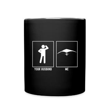 Ihr Mann - Ich - Himmelssegelflug im Anflug - Tasse einfarbig - Schwarz - Vorne