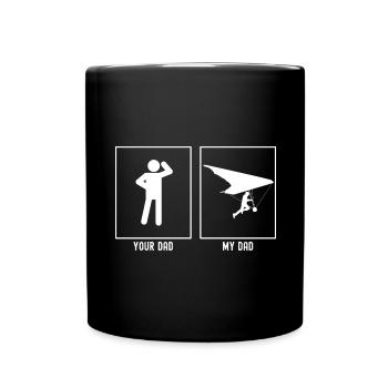 Dein Vater - Mein Vater - Segelfliegen Start - Tasse einfarbig - Schwarz - Vorne
