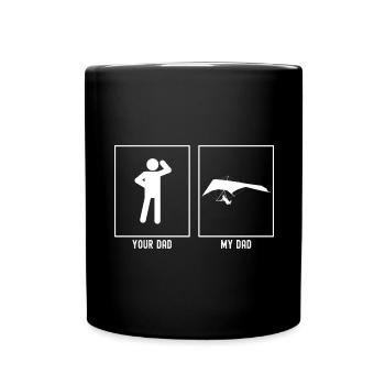 Dein Vater - Mein Vater - Segelfliegen Seitenansic - Tasse einfarbig - Schwarz - Vorne