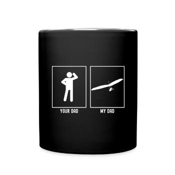 Dein Vater - Mein Vater - Segelfliegen im Anflug - Tasse einfarbig - Schwarz - Vorne