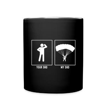 Dein Vater - Mein Vater - Gleitschirmfliegen Front - Tasse einfarbig - Schwarz - Vorne
