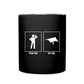 Dein Vater - Mein Vater - Segelfliegen - Tasse einfarbig - Schwarz - Vorne
