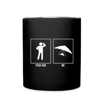 Dein Vater - Ich - Segelfliegen Landung - Tasse einfarbig - Schwarz - Vorne