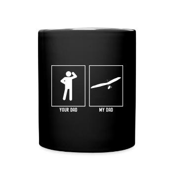 Dein Vater - Mein Vater - Erstaunliches Himmelsgle - Tasse einfarbig - Schwarz - Vorne