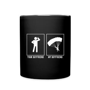 Dein Freund - Mein Freund - Paragliding Turn - Tasse einfarbig - Schwarz - Vorne
