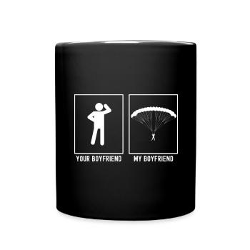 Dein Freund - Mein Freund - Gleitschirmfliegen Rad - Tasse einfarbig - Schwarz - Vorne