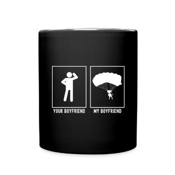 Dein Freund - Mein Freund - Gleitschirmfliegen Abs - Tasse einfarbig - Schwarz - Vorne