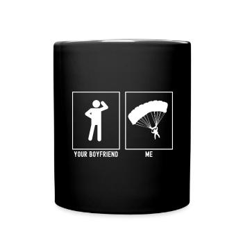 Dein Freund - Ich - Gleitschirmfliegen Diagonale - Tasse einfarbig - Schwarz - Vorne