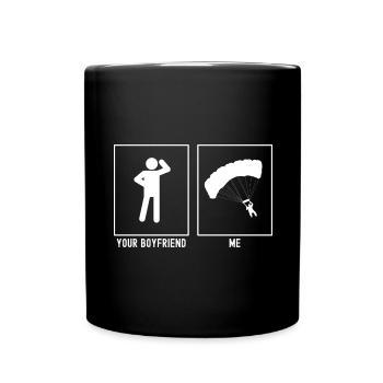 Dein Freund - Ich - Gleitschirmfliegen Design - Tasse einfarbig - Schwarz - Vorne
